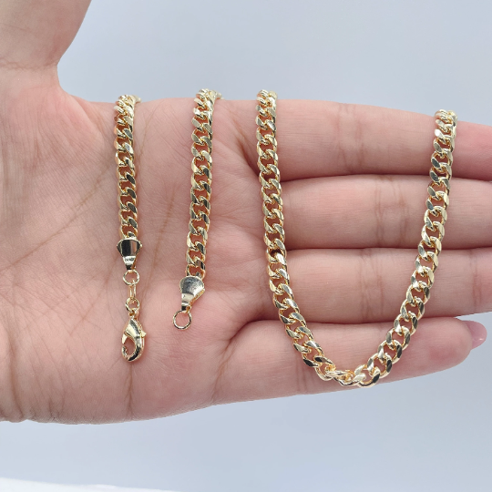 18k Gold Filled 5mm Cuban Link Chain, Wholesale Jewelry Maki: 24 Inches
