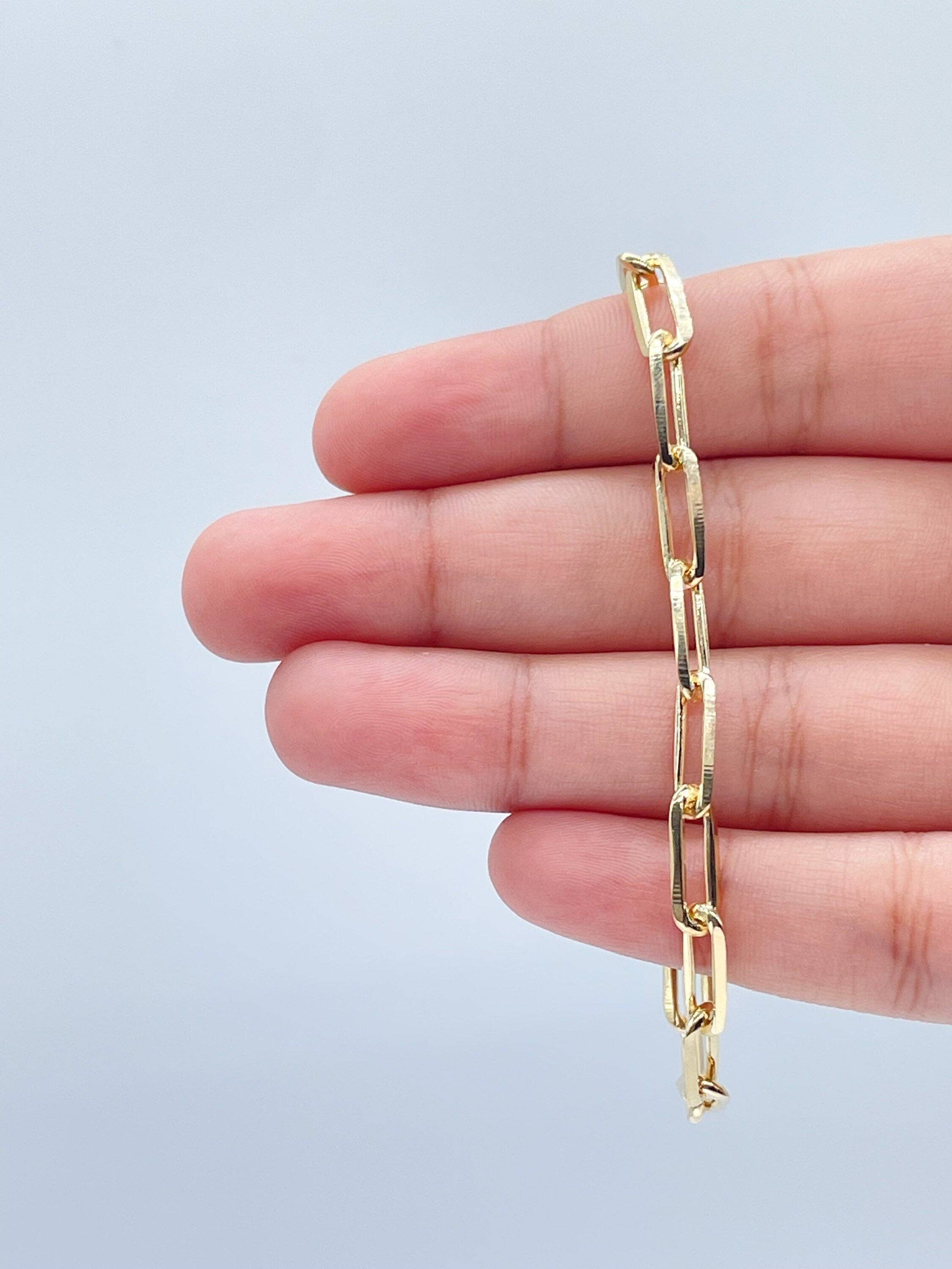 Vintage Style Paper Clip Chain in 18k Gold Filled Necklace or Bracelet Supplies Designers: Necklace