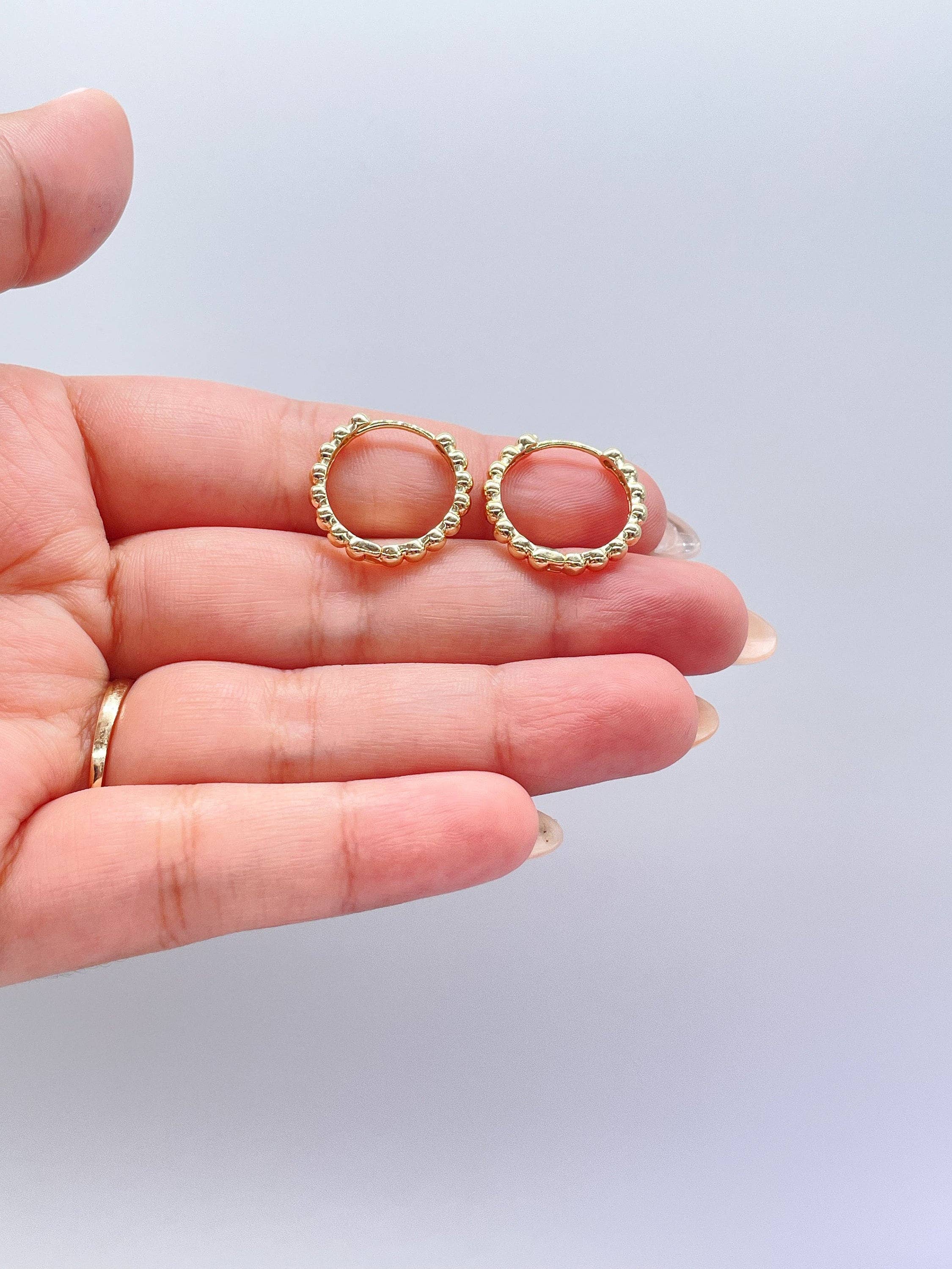 18k Gold Filled Tiny 2mm Large Dainty Hoop Earring