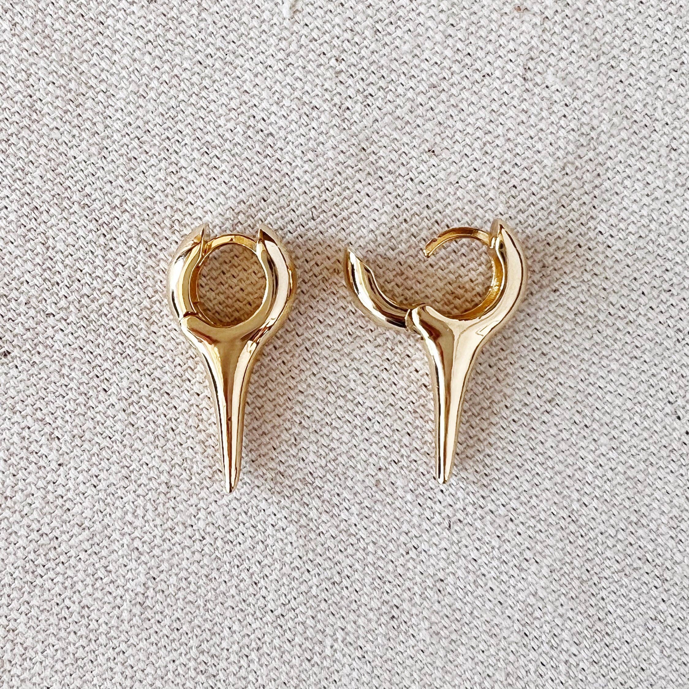 18k Gold Filled Spike Hoop