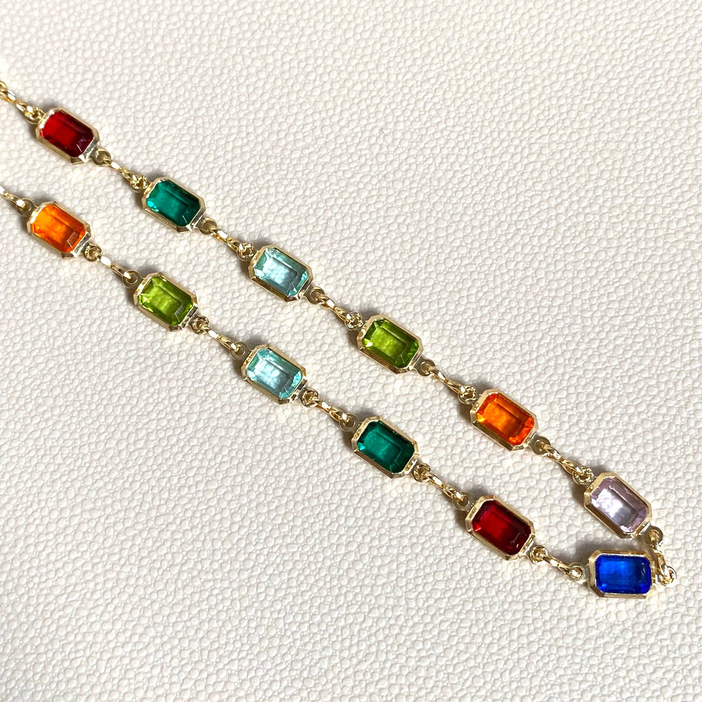 18k Gold Filled Multicolor Necklace For Wholesale: 16" necklace + 2" extension