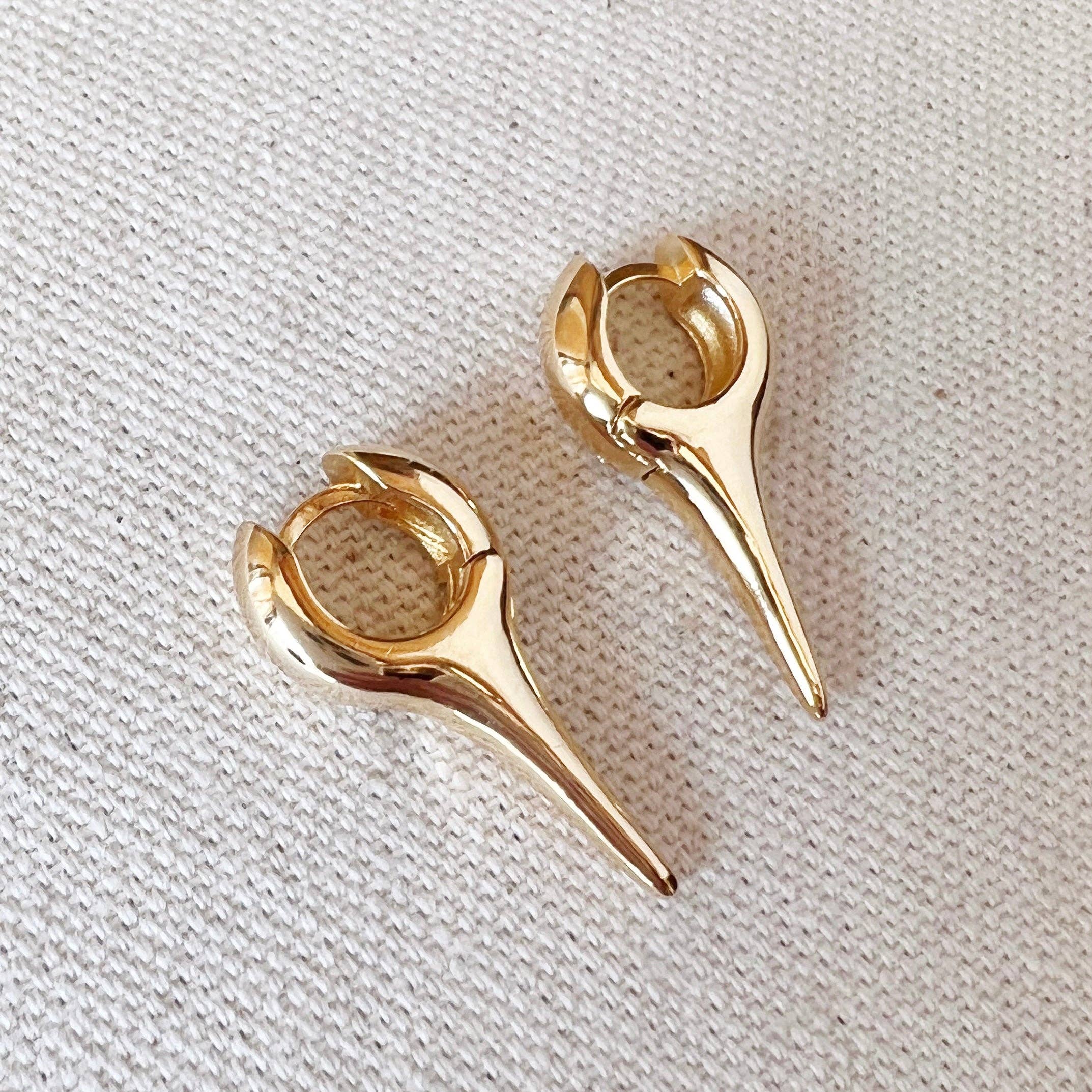 18k Gold Filled Spike Hoop