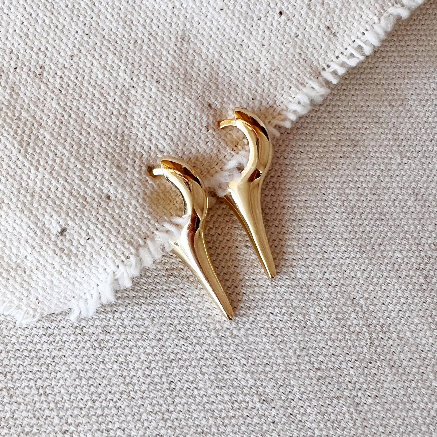18k Gold Filled Spike Hoop