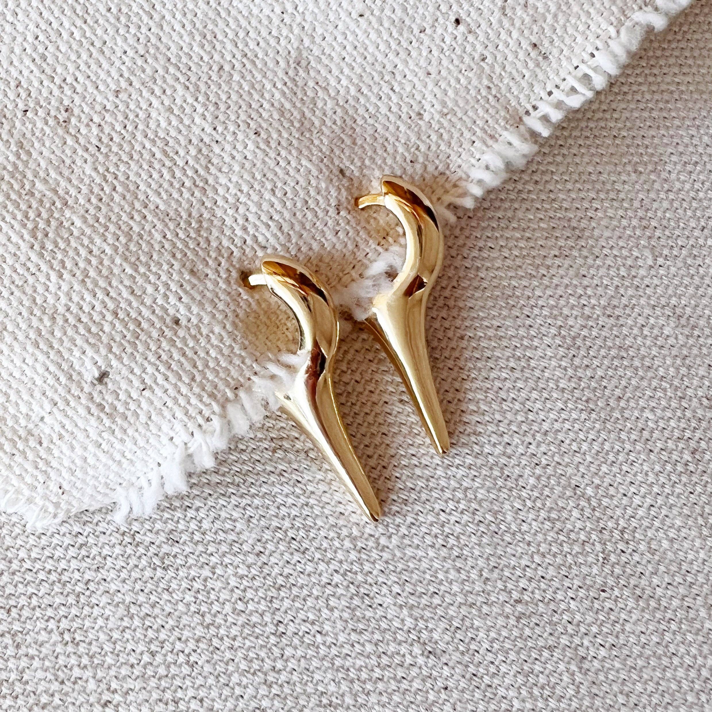 18k Gold Filled Spike Hoop