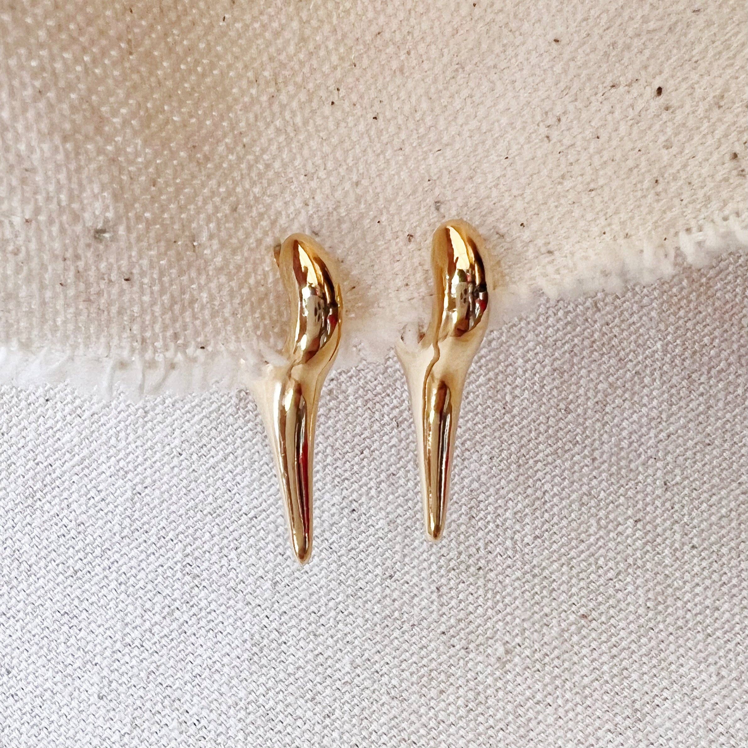 18k Gold Filled Spike Hoop