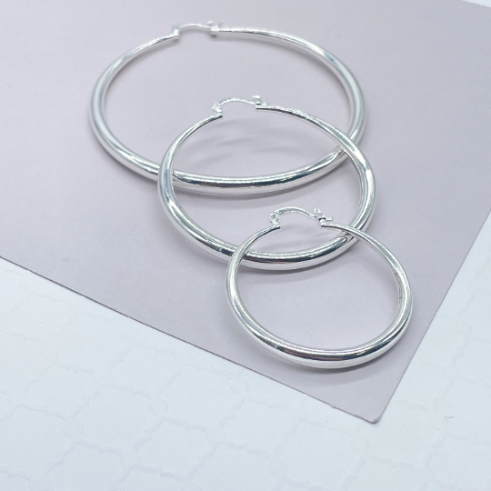 Silver Filled 4mm Thick Plain Hoop: Large 70mm