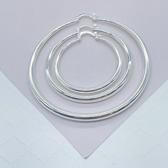 Silver Filled 4mm Thick Plain Hoop: Large 70mm