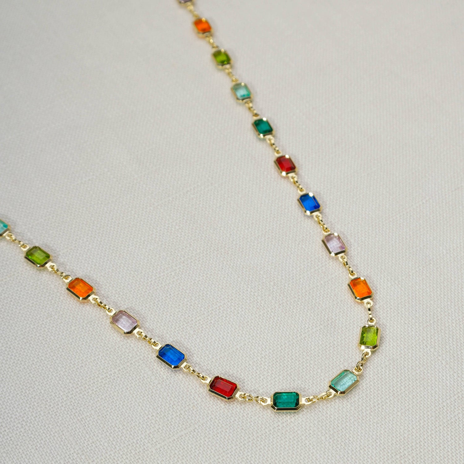 18k Gold Filled Multicolor Necklace For Wholesale: 16" necklace + 2" extension