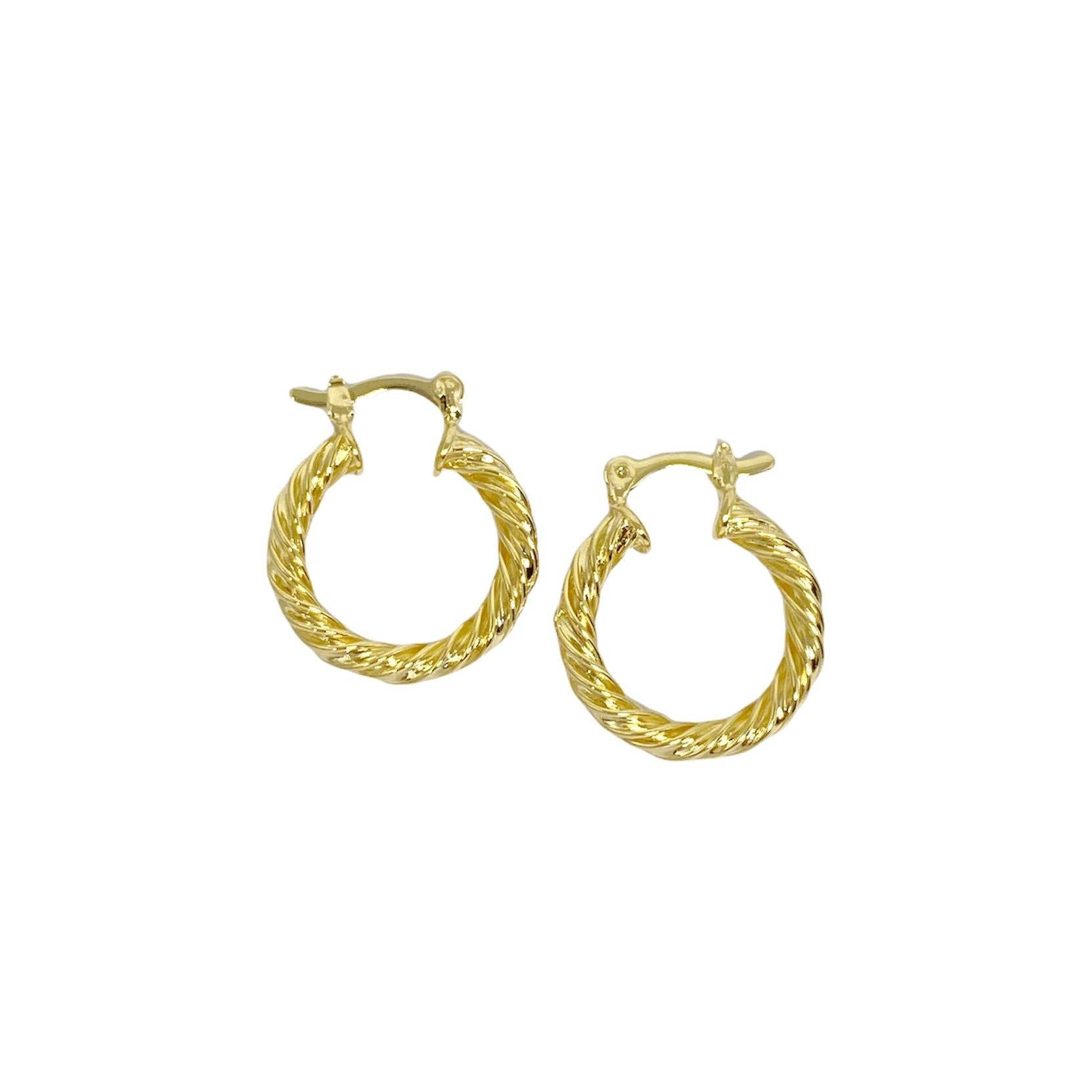 18k Gold Filled 15mm Twisted Hoop Earrings For Wholesale And: 20mm