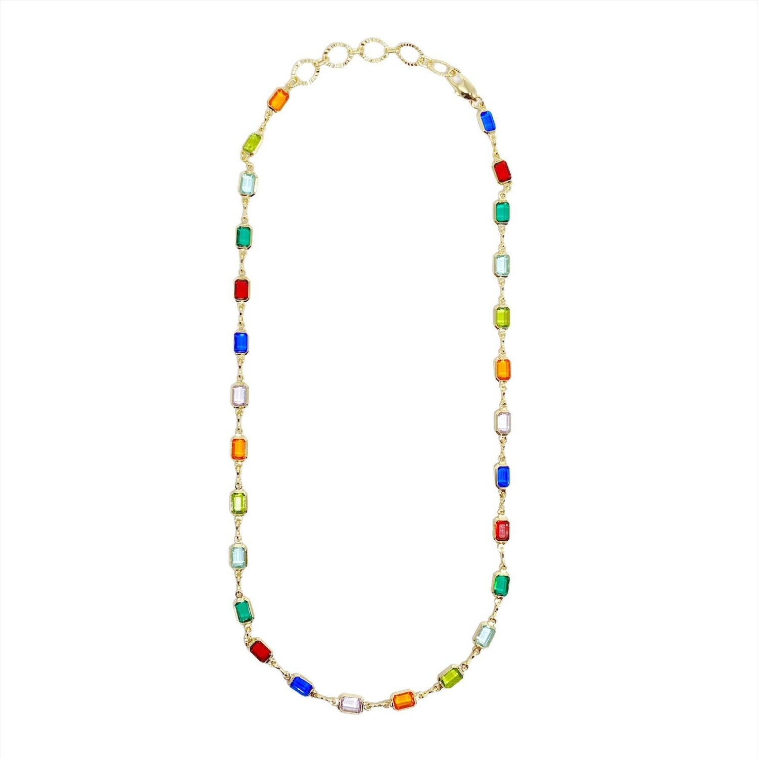 18k Gold Filled Multicolor Necklace For Wholesale: 16" necklace + 2" extension