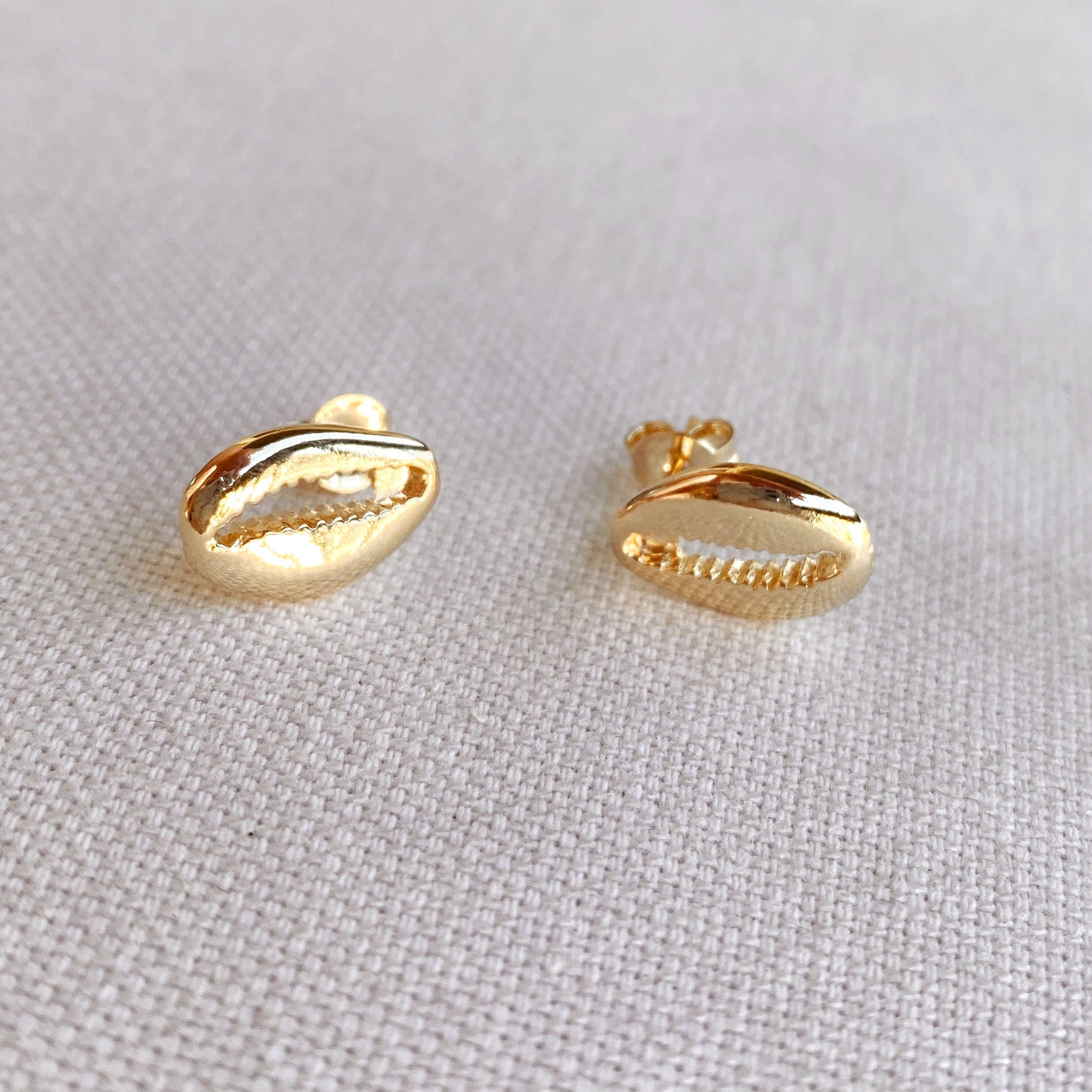 18k Gold Filled Cowrie Shell Protection Earrings
