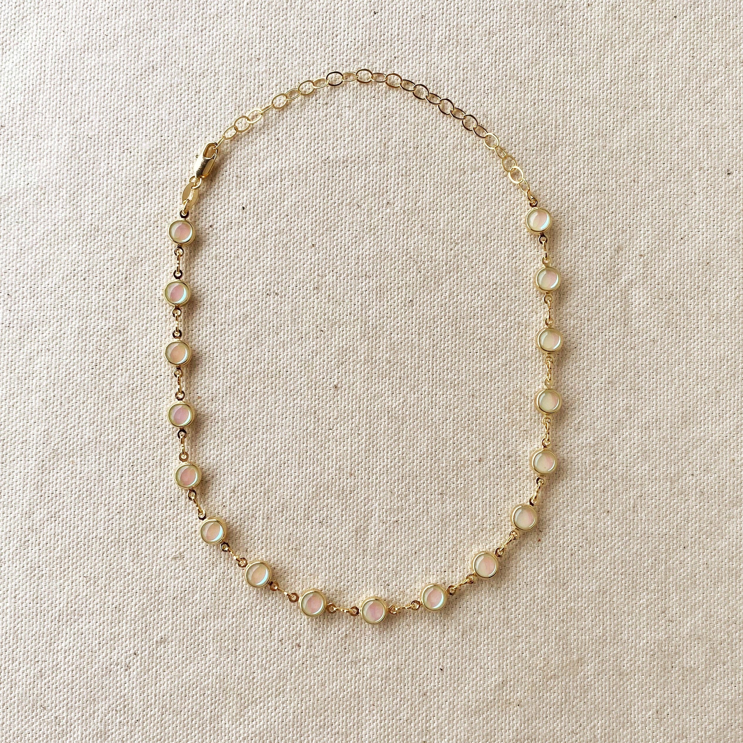 18k Gold Filled Rounded Opal Choker