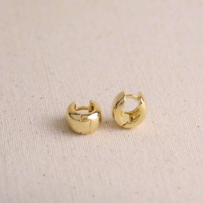 18k Gold Filled Chunky Hoop Earrings: 16mm