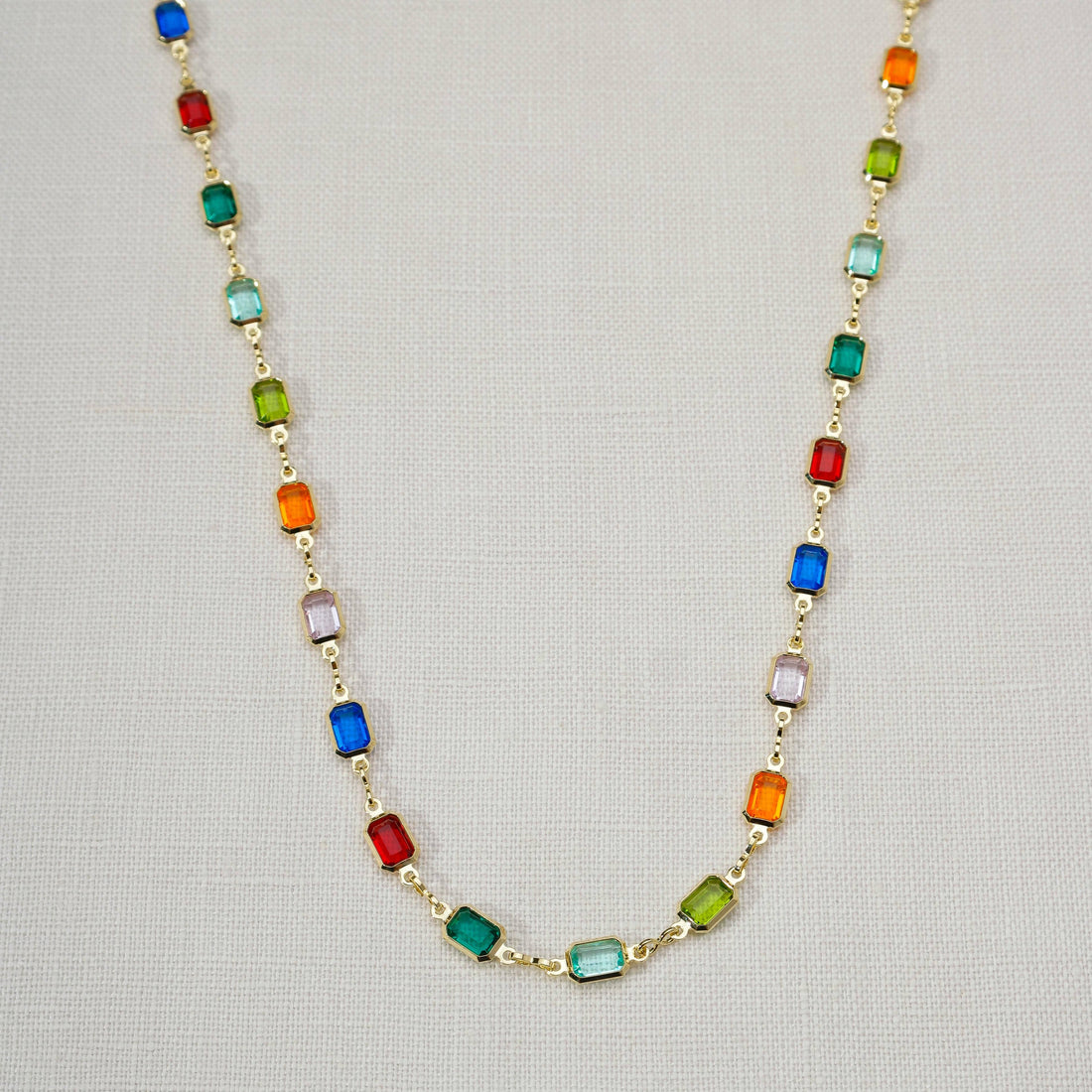 18k Gold Filled Multicolor Necklace For Wholesale: 16" necklace + 2" extension