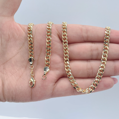 18k Gold Filled 5mm Cuban Link Chain, Wholesale Jewelry Maki: 24 Inches