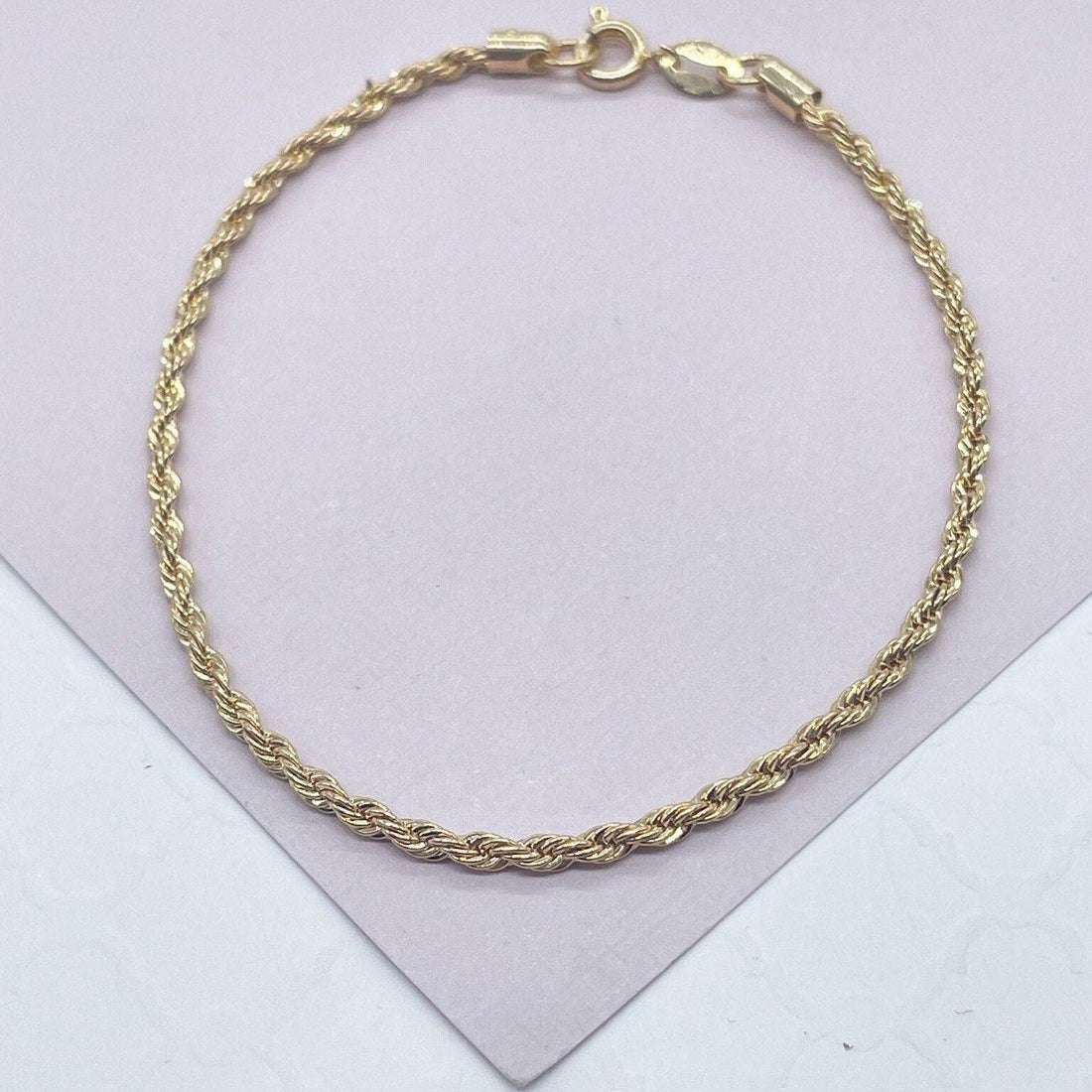 18k Gold Filled 2mm Rope Bracelet Wholesale Jewelry Making