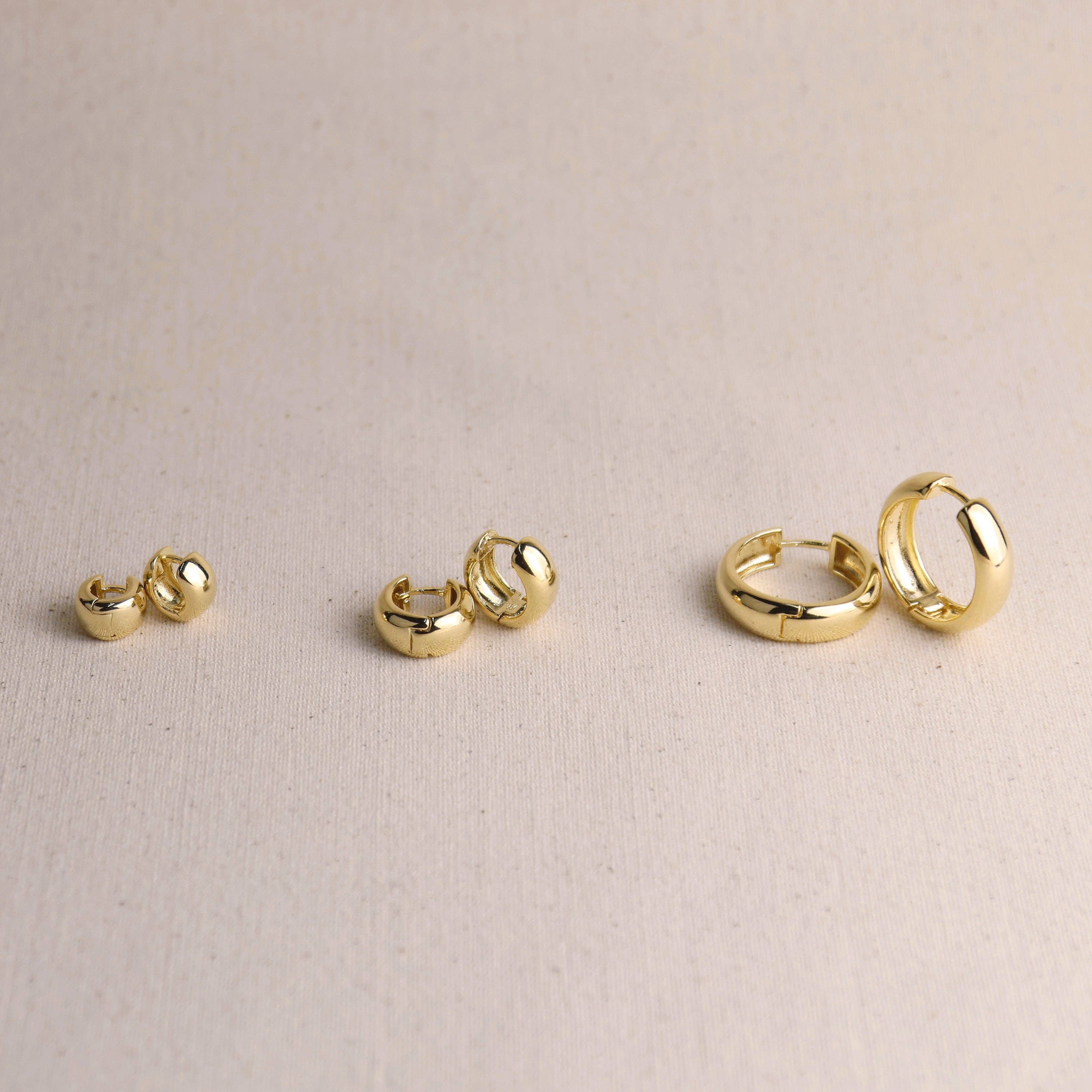 18k Gold Filled Chunky Hoop Earrings: 16mm