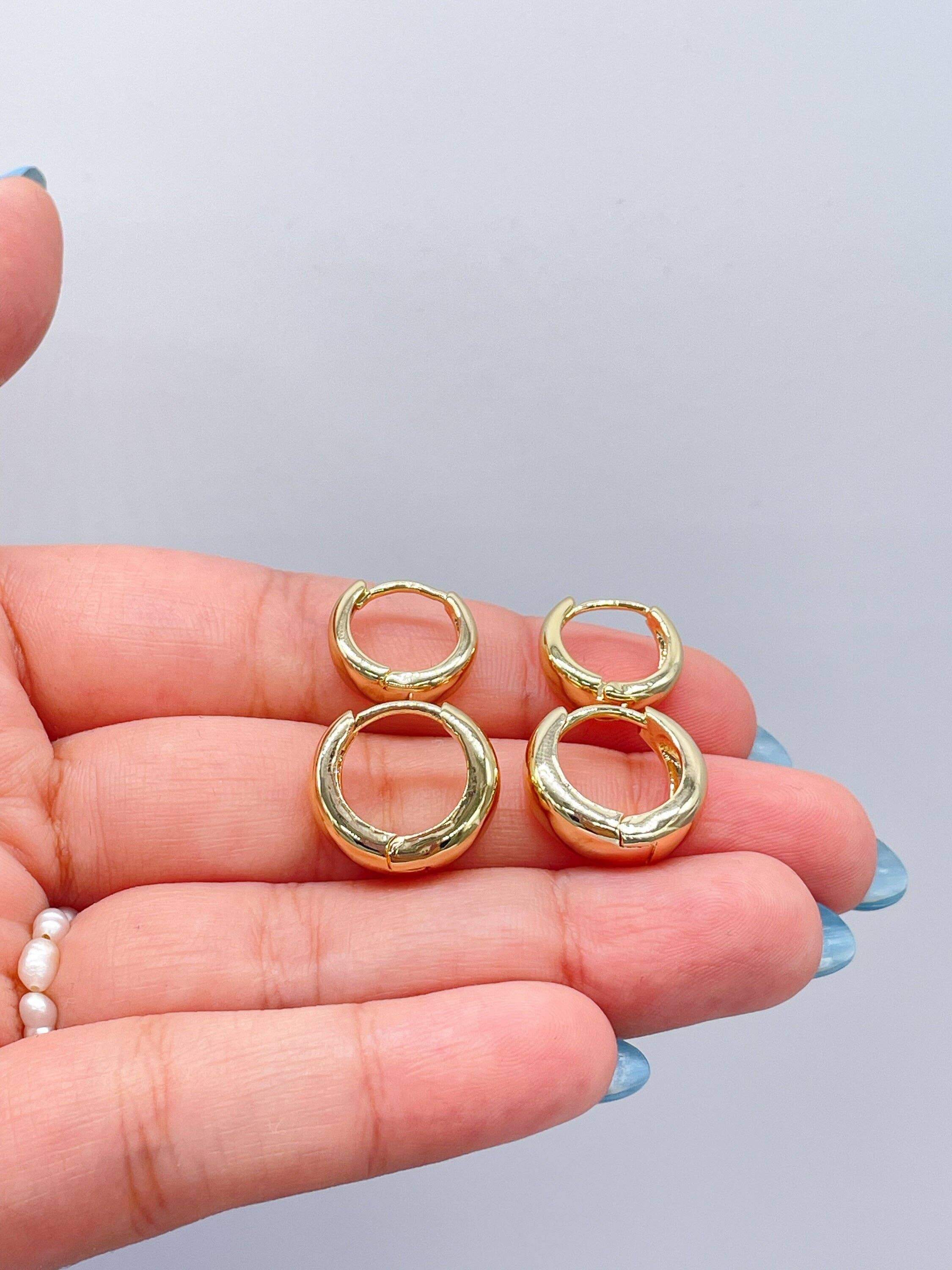 18k Gold Filled Smooth Tear Drop Hoop Earrings: 17mm