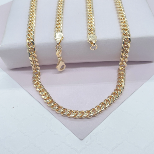 18k Gold Filled 5mm Cuban Link Chain, Wholesale Jewelry Maki: 24 Inches