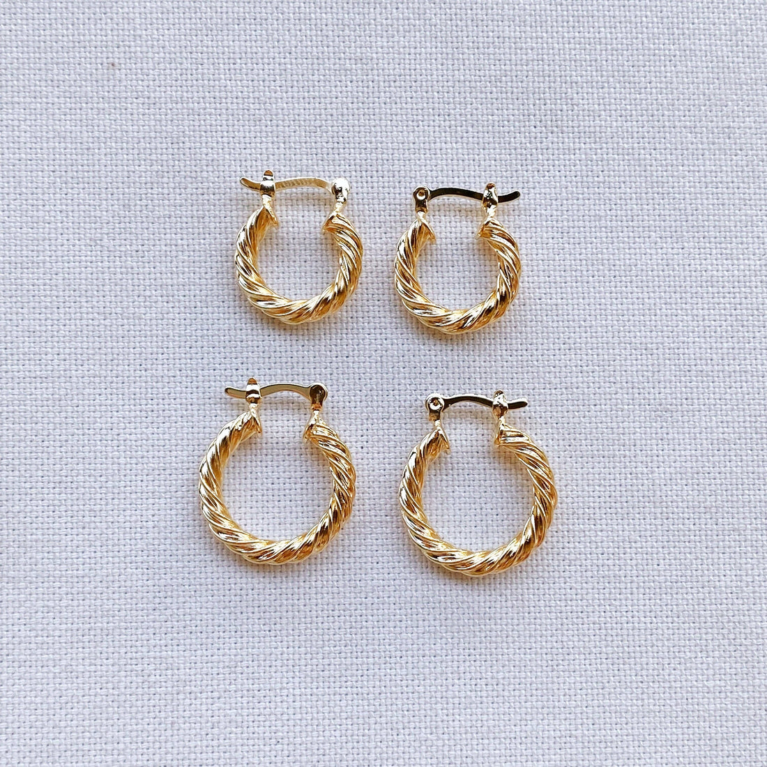 18k Gold Filled 15mm Twisted Hoop Earrings For Wholesale And: 15mm