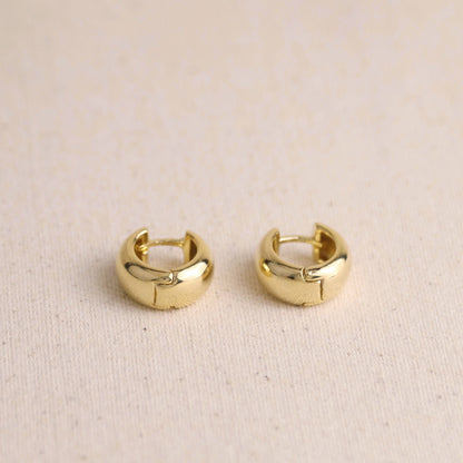 18k Gold Filled Chunky Hoop Earrings: 16mm