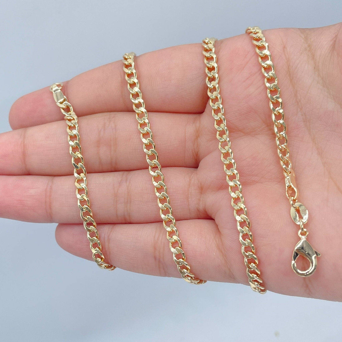 18k Gold Filled 4mm Cuban Link Chain Necklace: 26&quot;
