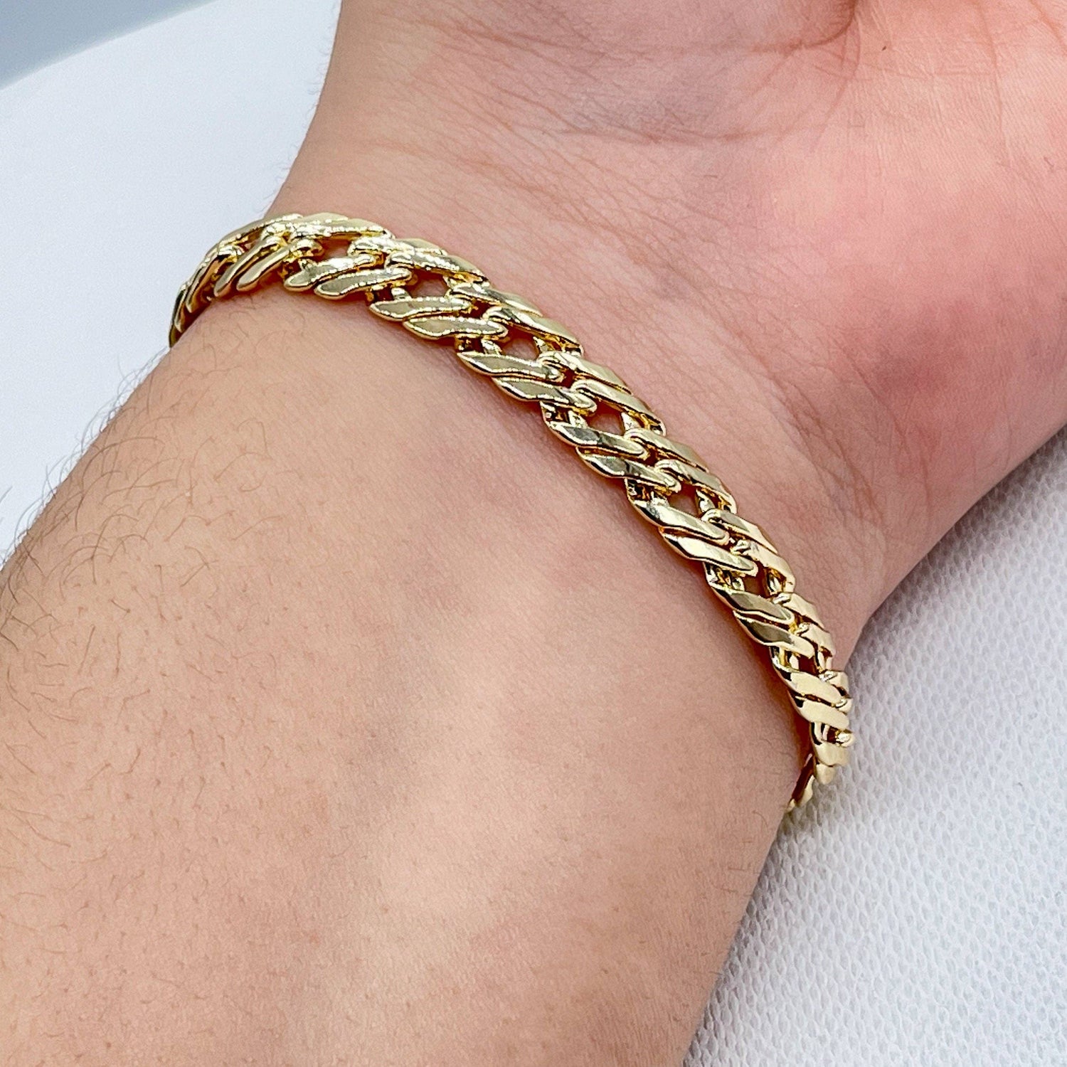 18k Gold Filled Double Cuban link Bracelet