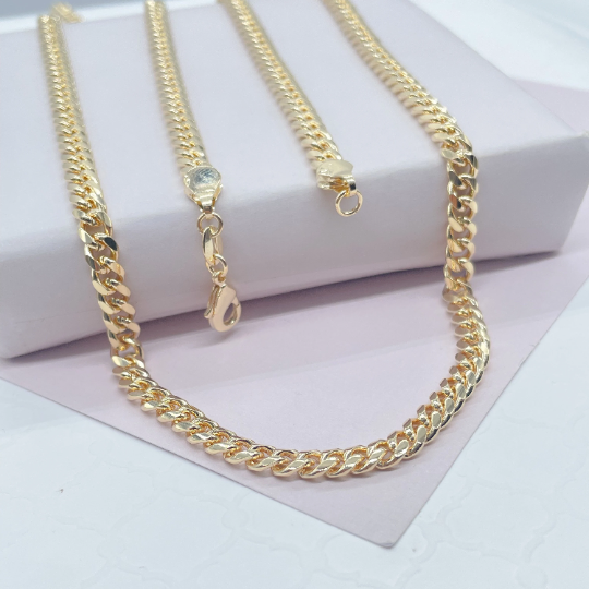 18k Gold Filled 5mm Cuban Link Chain, Wholesale Jewelry Maki: 24 Inches