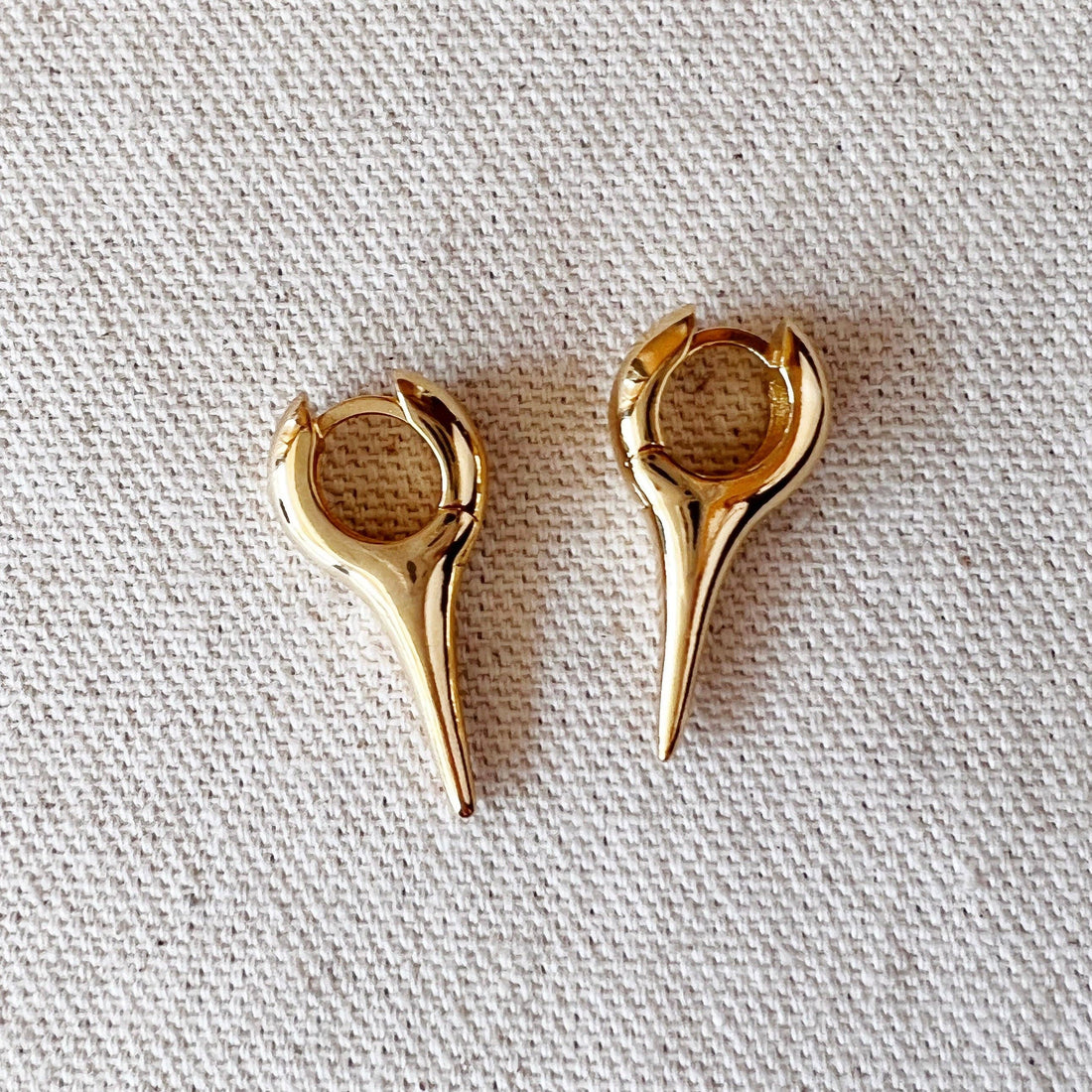18k Gold Filled Spike Hoop