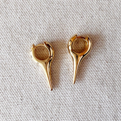 18k Gold Filled Spike Hoop