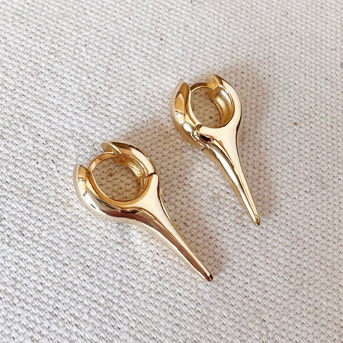 18k Gold Filled Spike Hoop