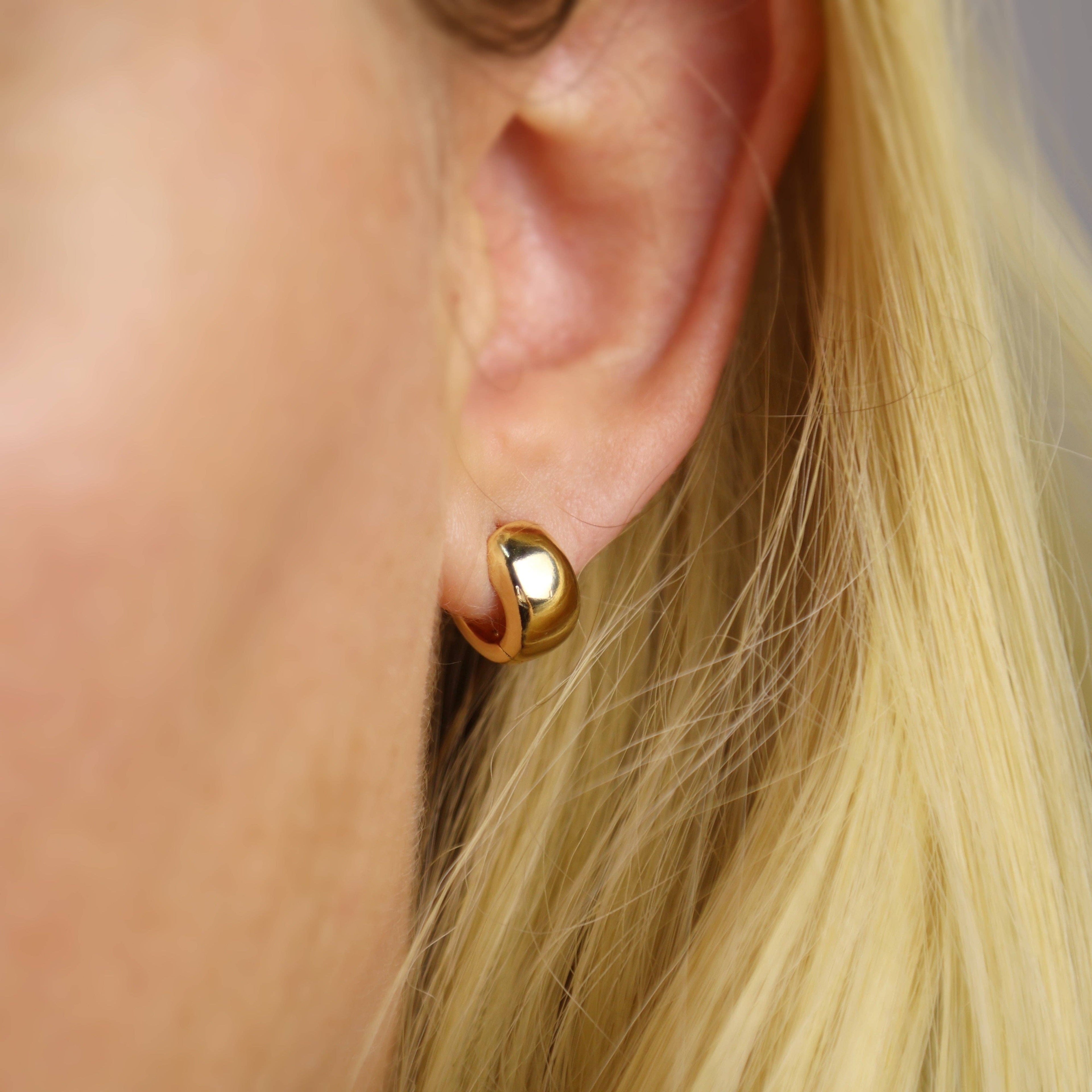 18k Gold Filled Chunky Hoop Earrings: 16mm