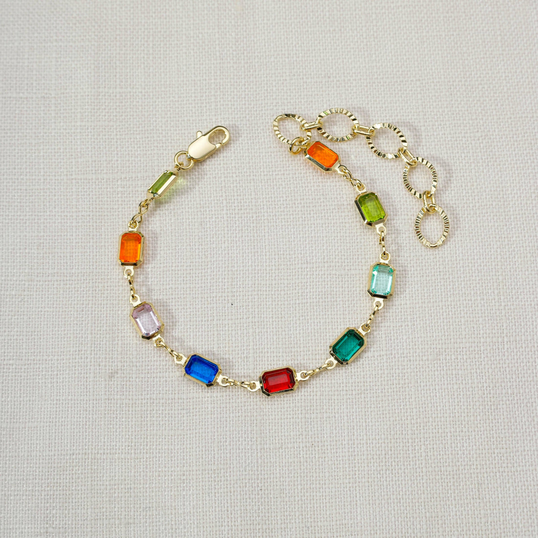 18k Gold Filled Multicolor Bracelet For Wholesale: 7" bracelet + 2" ext