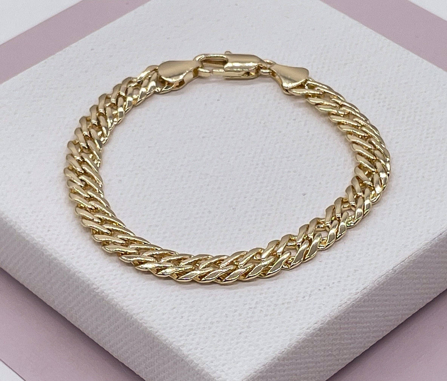 18k Gold Filled Double Cuban link Bracelet