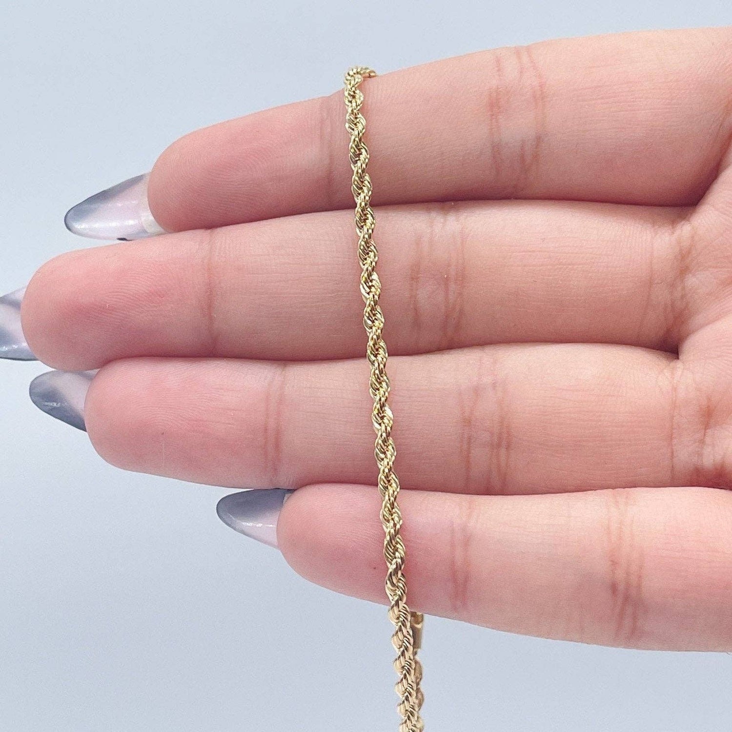 18k Gold Filled 2mm Rope Bracelet Wholesale Jewelry Making