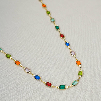 18k Gold Filled Multicolor Necklace For Wholesale: 16&quot; necklace + 2&quot; extension