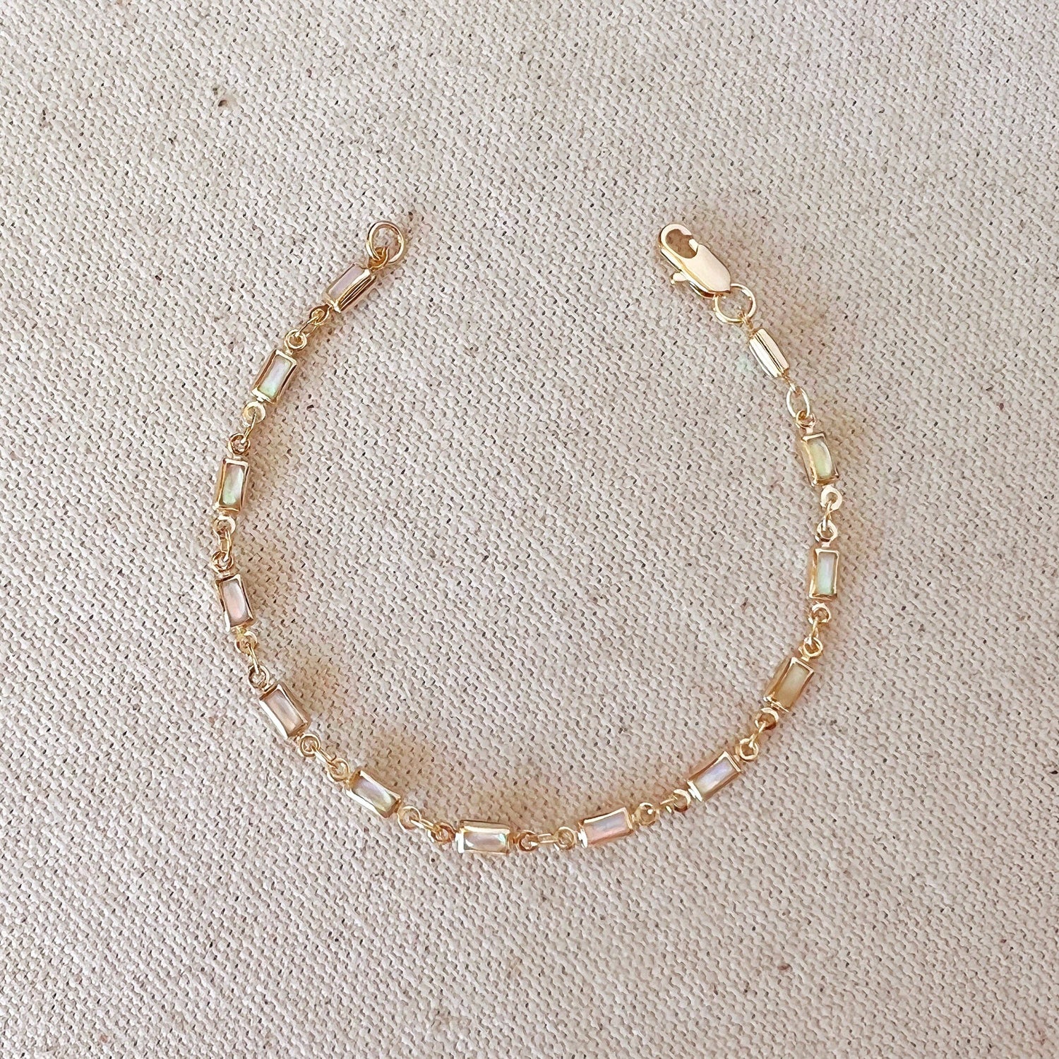 18k Gold Filled Opal Bracelet, can be custom made to size for you, just ask in the checkout notes.