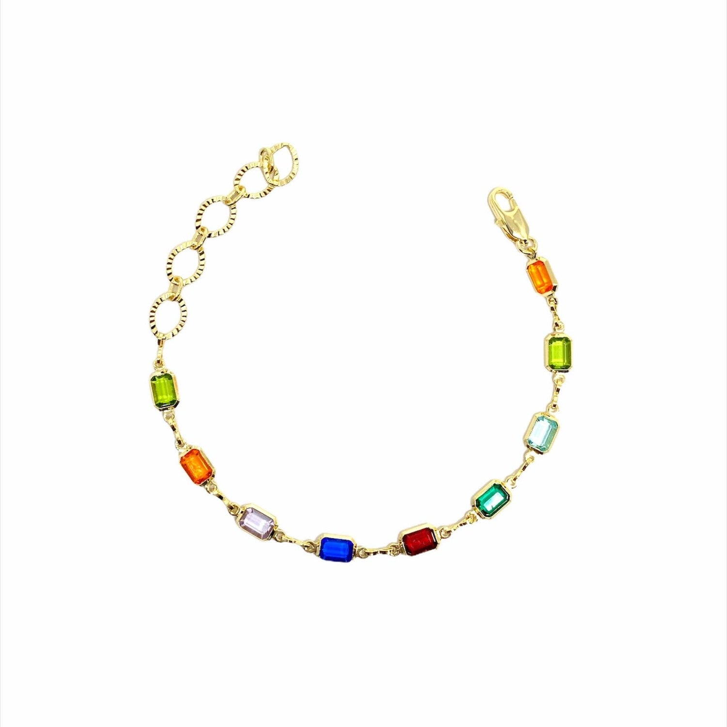 18k Gold Filled Multicolor Bracelet For Wholesale: 7&quot; bracelet + 2&quot; ext