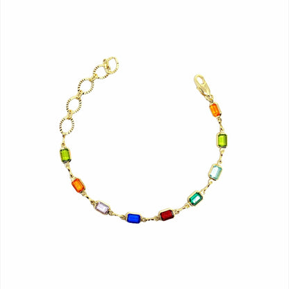 18k Gold Filled Multicolor Bracelet For Wholesale: 7&quot; bracelet + 2&quot; ext