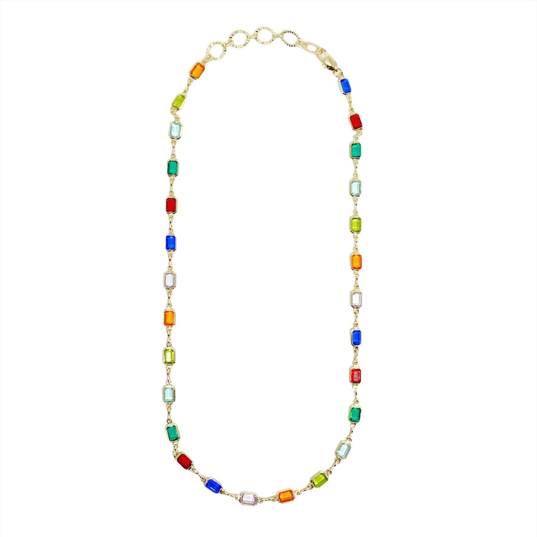 18k Gold Filled Multicolor Necklace For Wholesale: 16" necklace + 2" extension