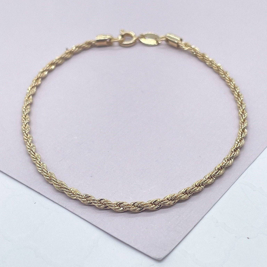 18k Gold Filled 2mm Rope Bracelet Wholesale Jewelry Making