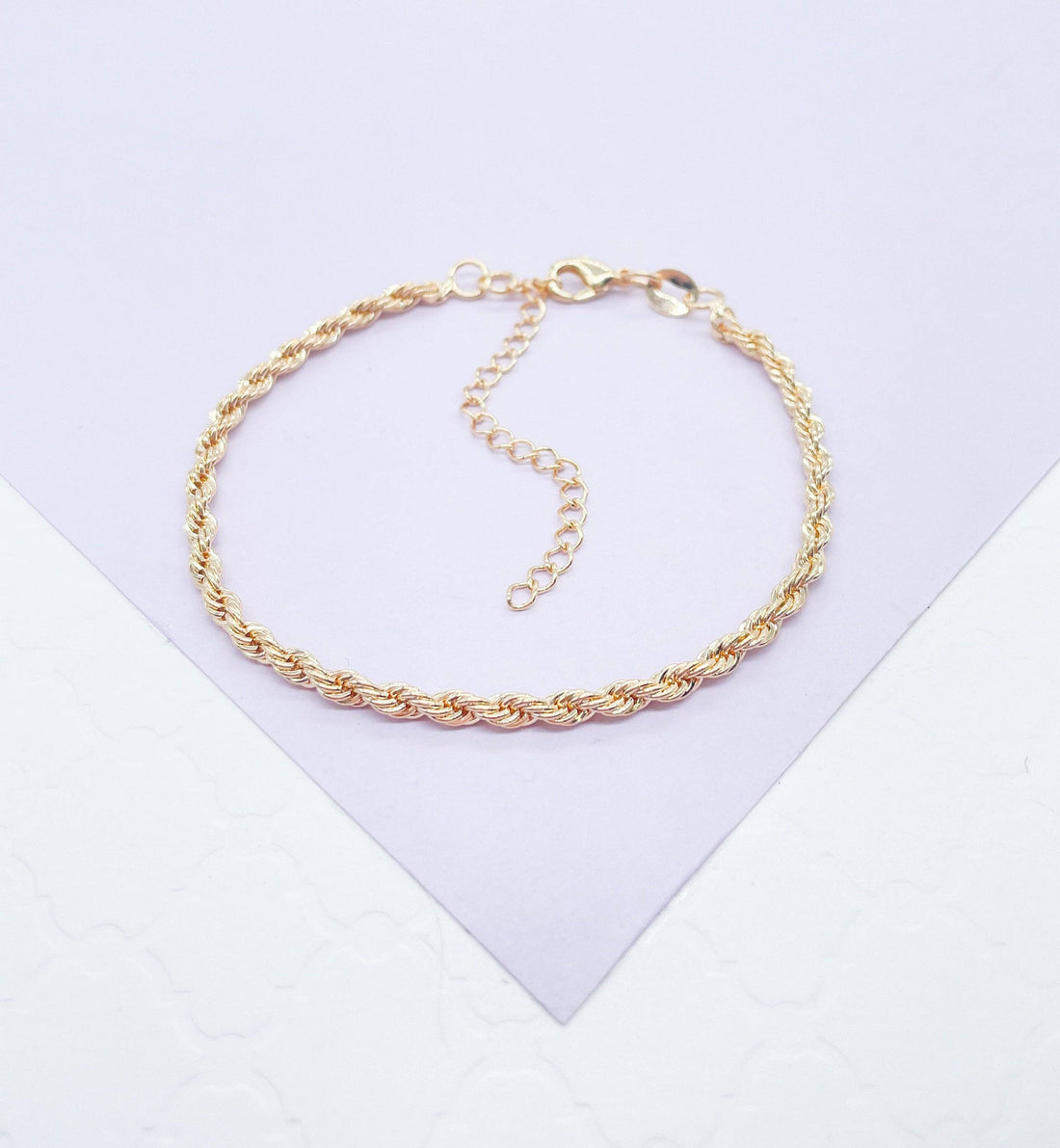 18k Gold Filled 1.5mm Rope Bracelet