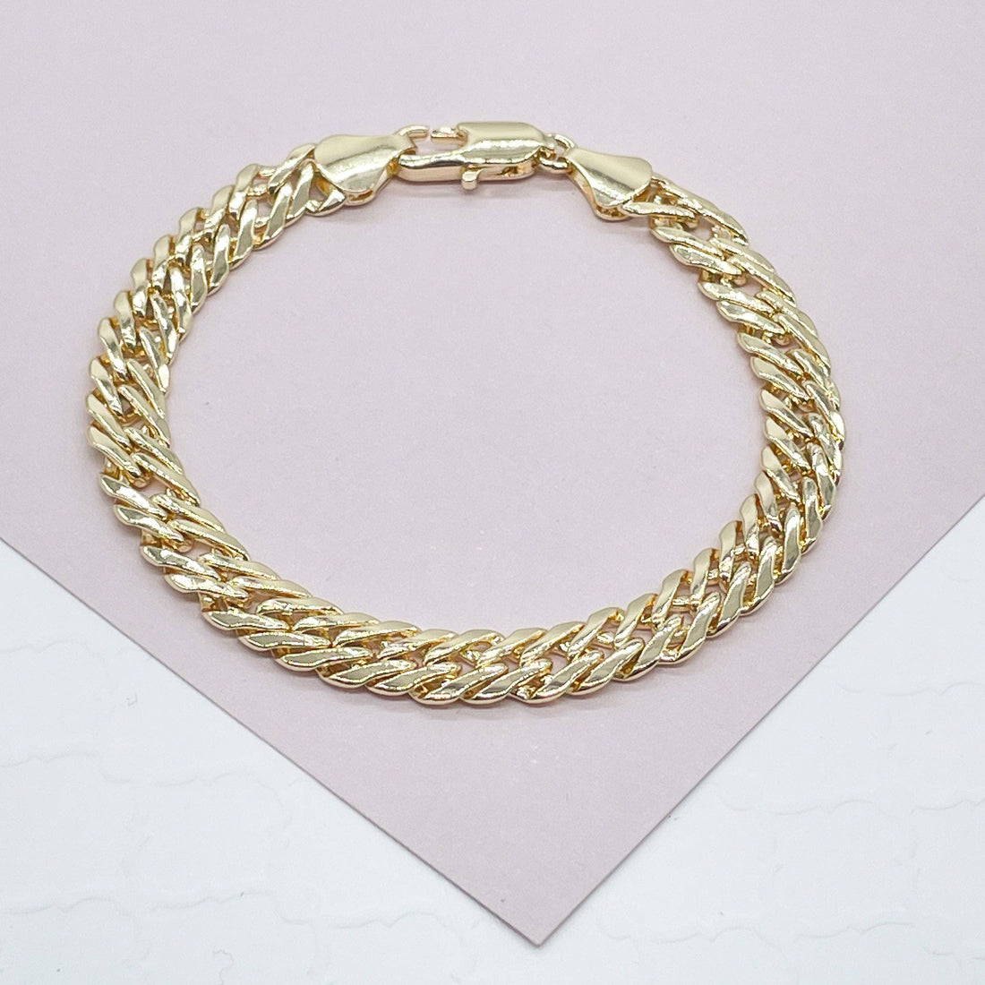 18k Gold Filled Double Cuban link Bracelet